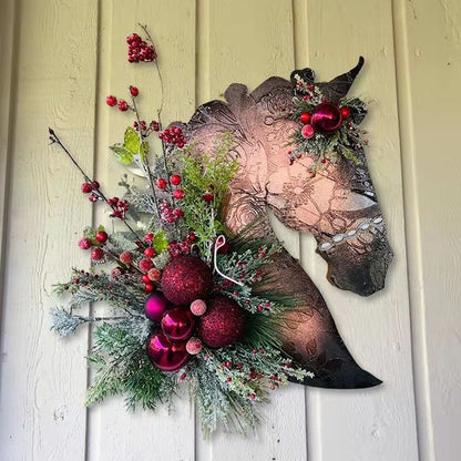 Handcrafted Horse Head Wreath with Rustic Charm