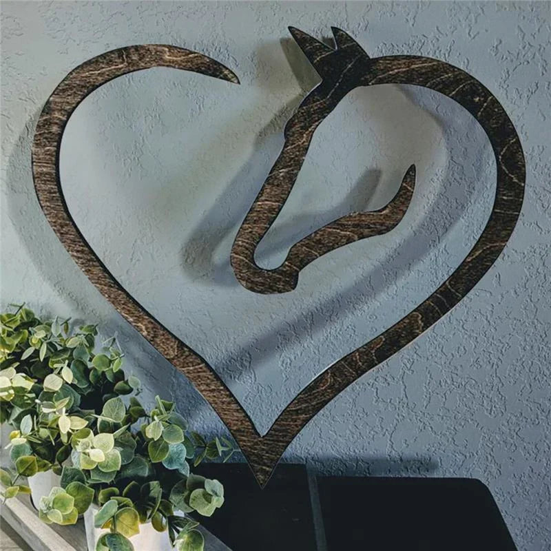 A Handmade Wooden Heart for Horse Lovers